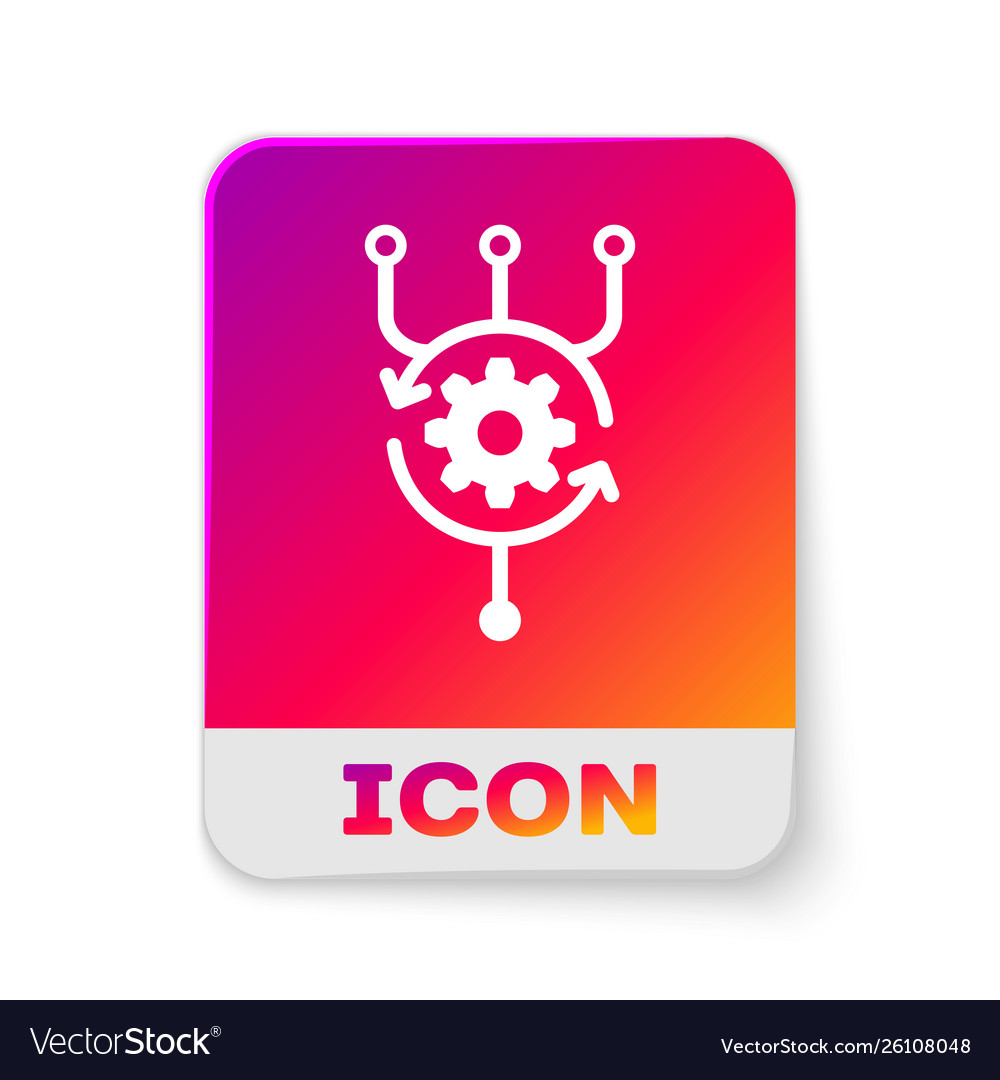 White algorithm icon isolated on background vector image White algorithm icon isolated on background