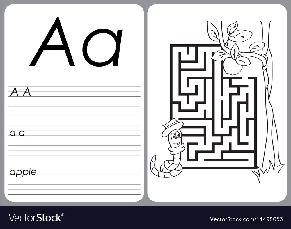 Download Alphabet a-z - puzzle worksheet - coloring book Vector Image