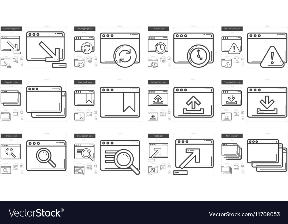 Application line icon set