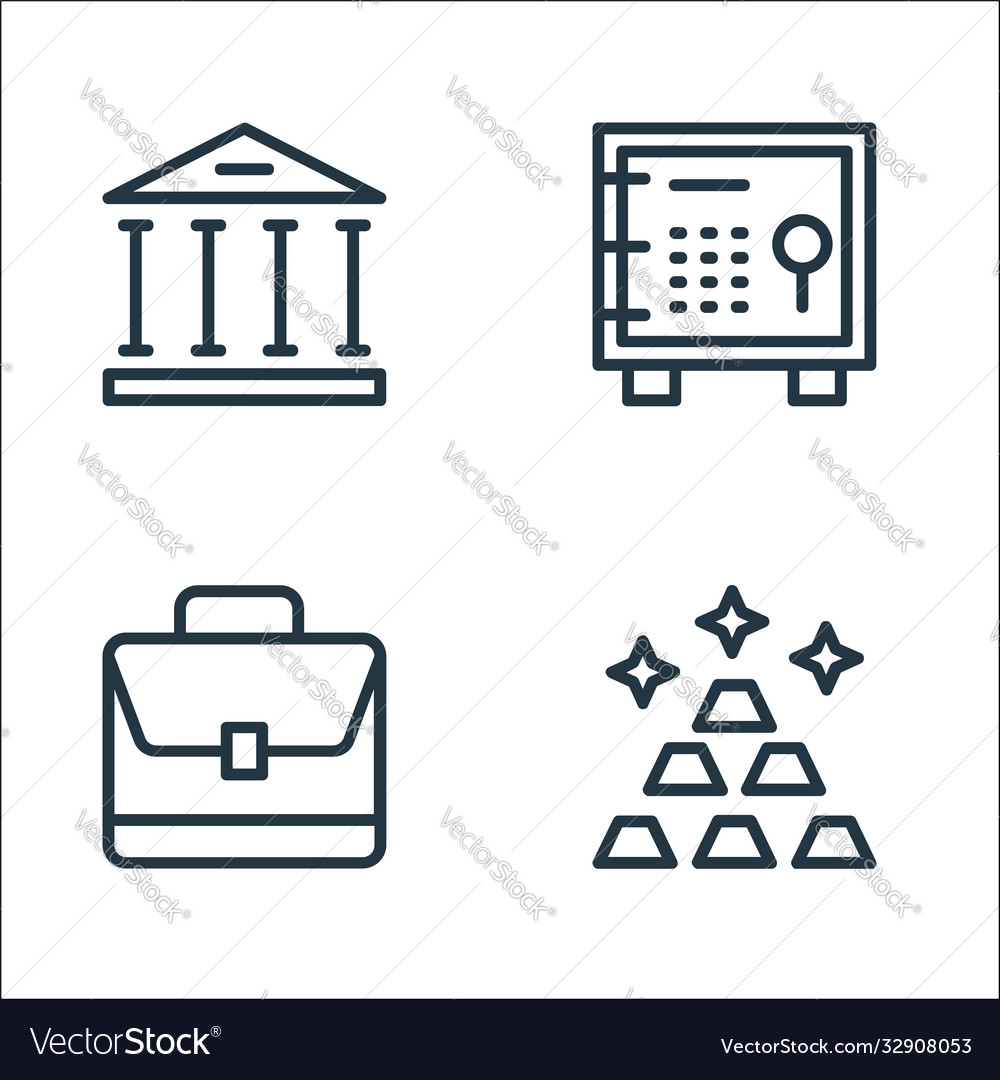 Banking and finance line icons linear set quality