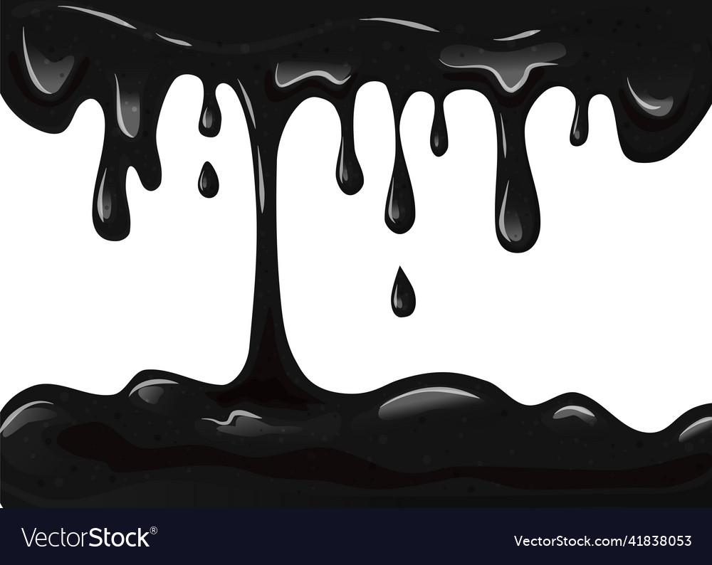 Black dripping slime background viscous liquid Vector Image
