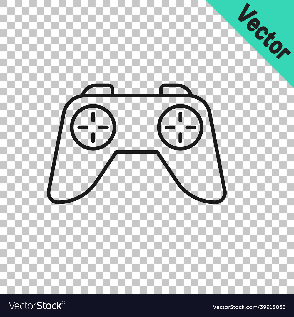 Black line game controller or joystick vector image Black line game controller or joystick