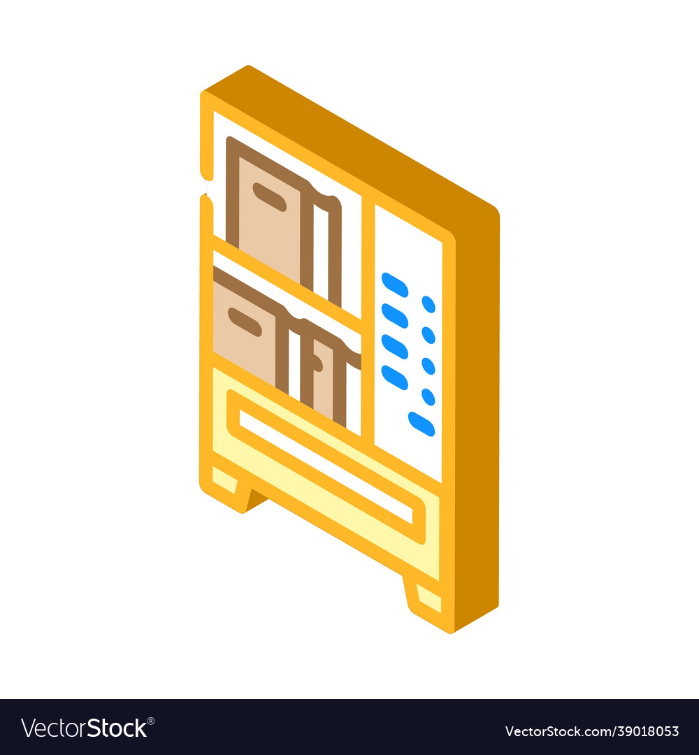 Book vending machine isometric icon vector image Book vending machine isometric icon