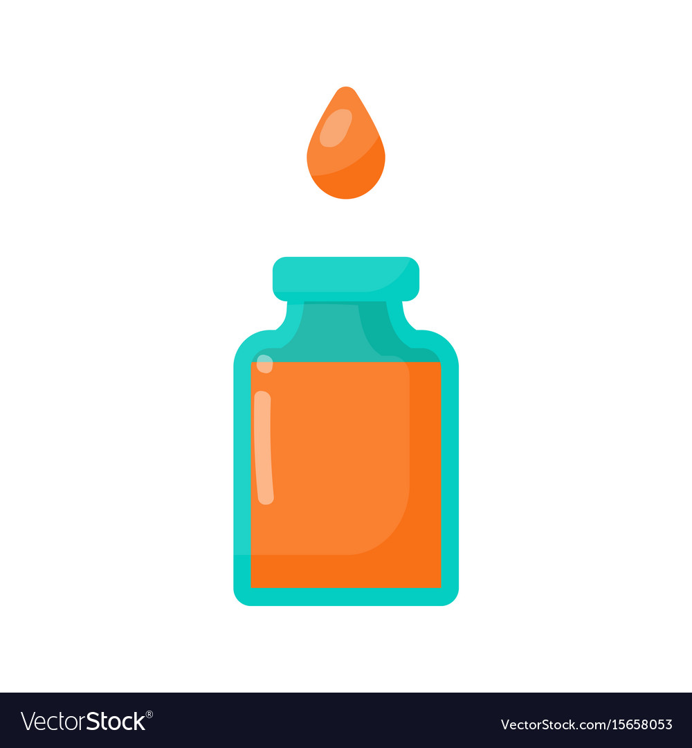 Bottle of poison and drop flat icon