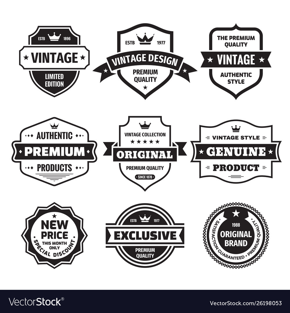 Business badges set in retro vintage design Vector Image