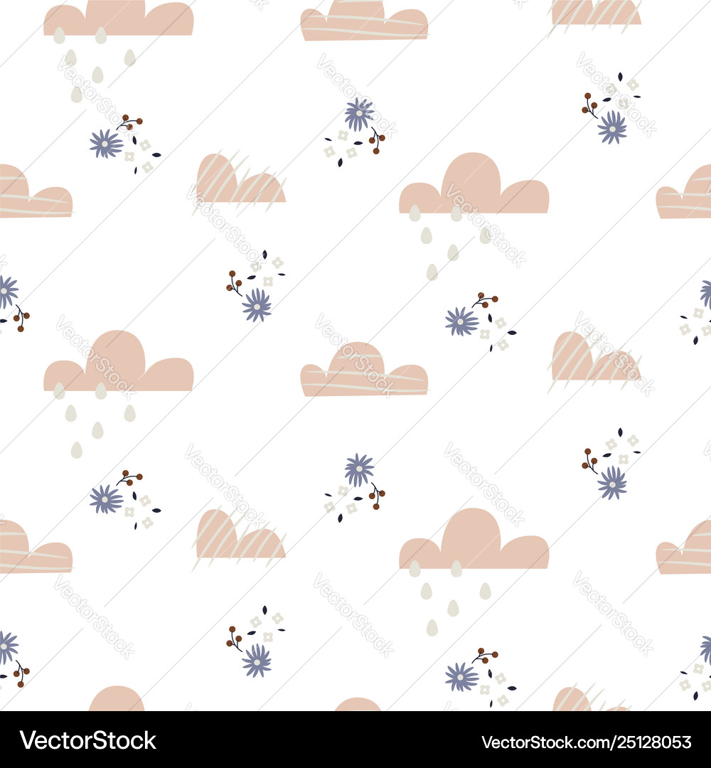 Cloud pattern cute sky seamless background Vector Image