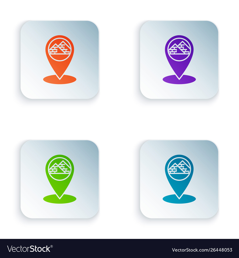 Color map pointer with egypt pyramids icon