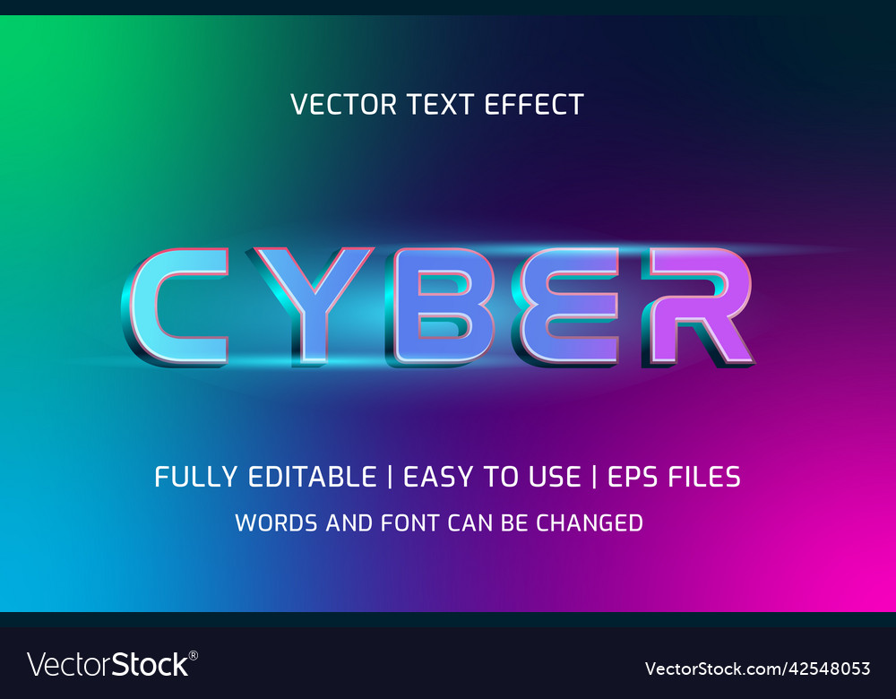 Cyber text effect 3d fully editable