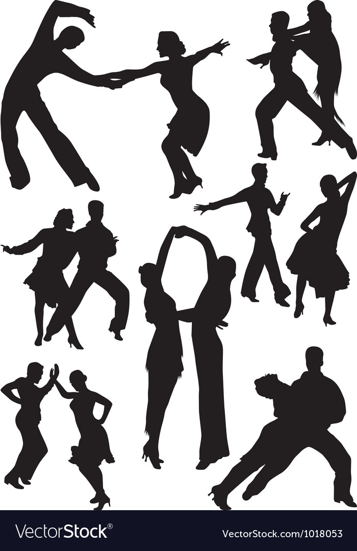 Dance people silhouette Royalty Free Vector Image