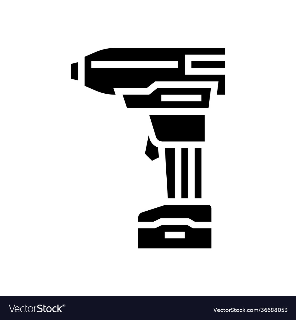 Drill with air compressor glyph icon