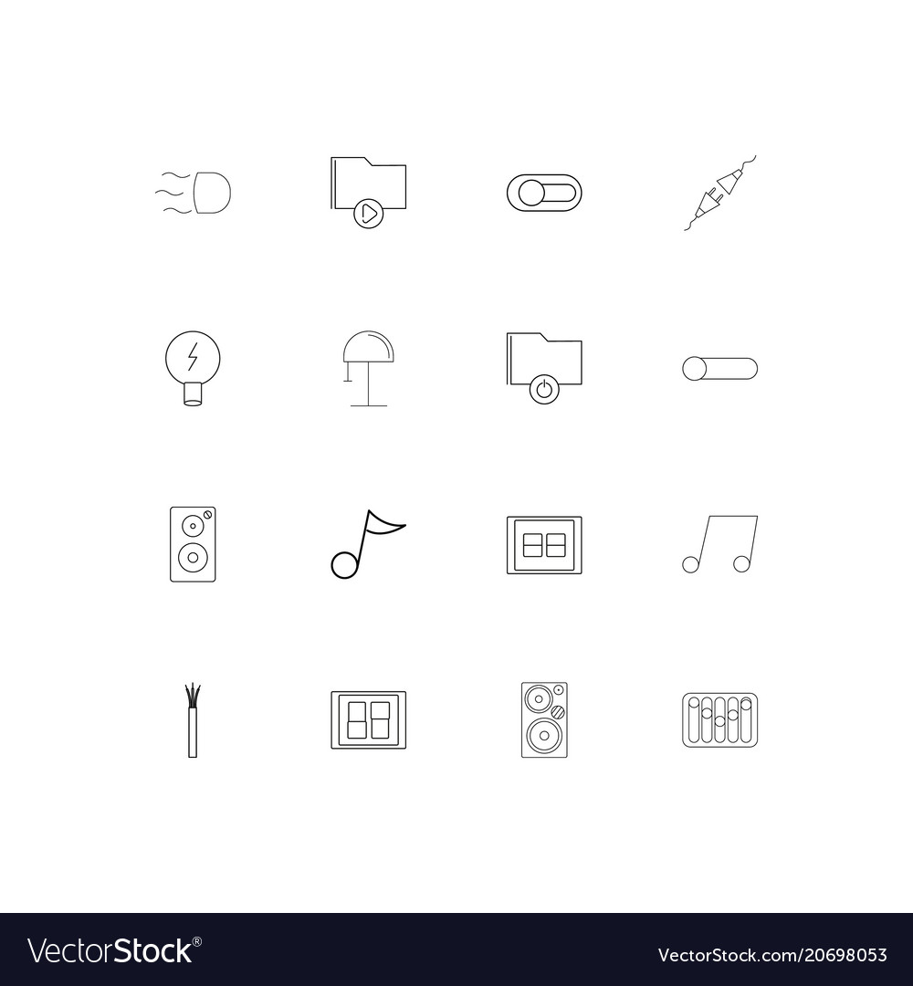 Electrical simple linear icons set outlined