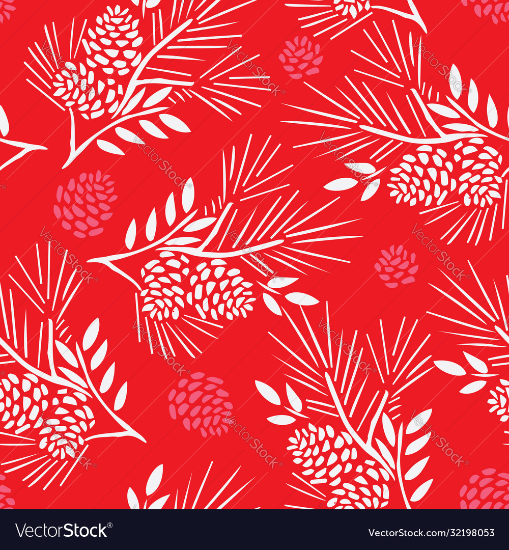 Elegant pine seamless pattern design