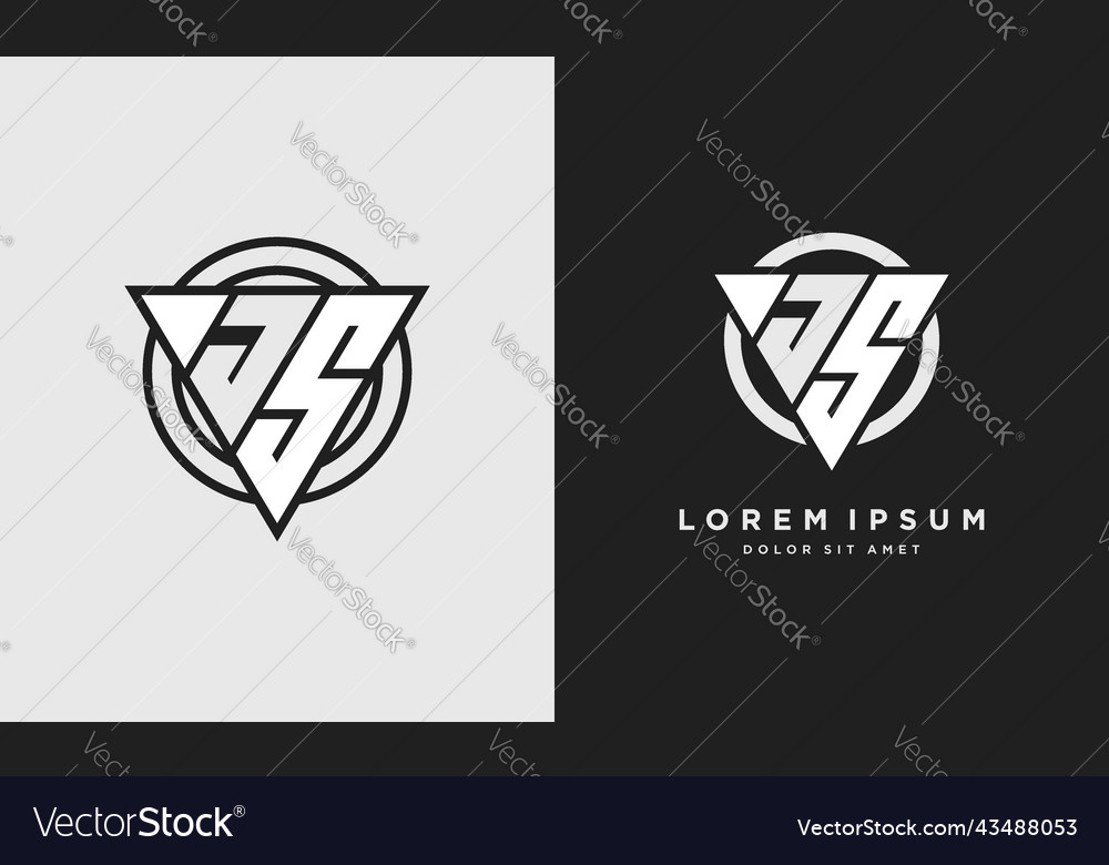 JS Initial Logo - Triangle Monogram