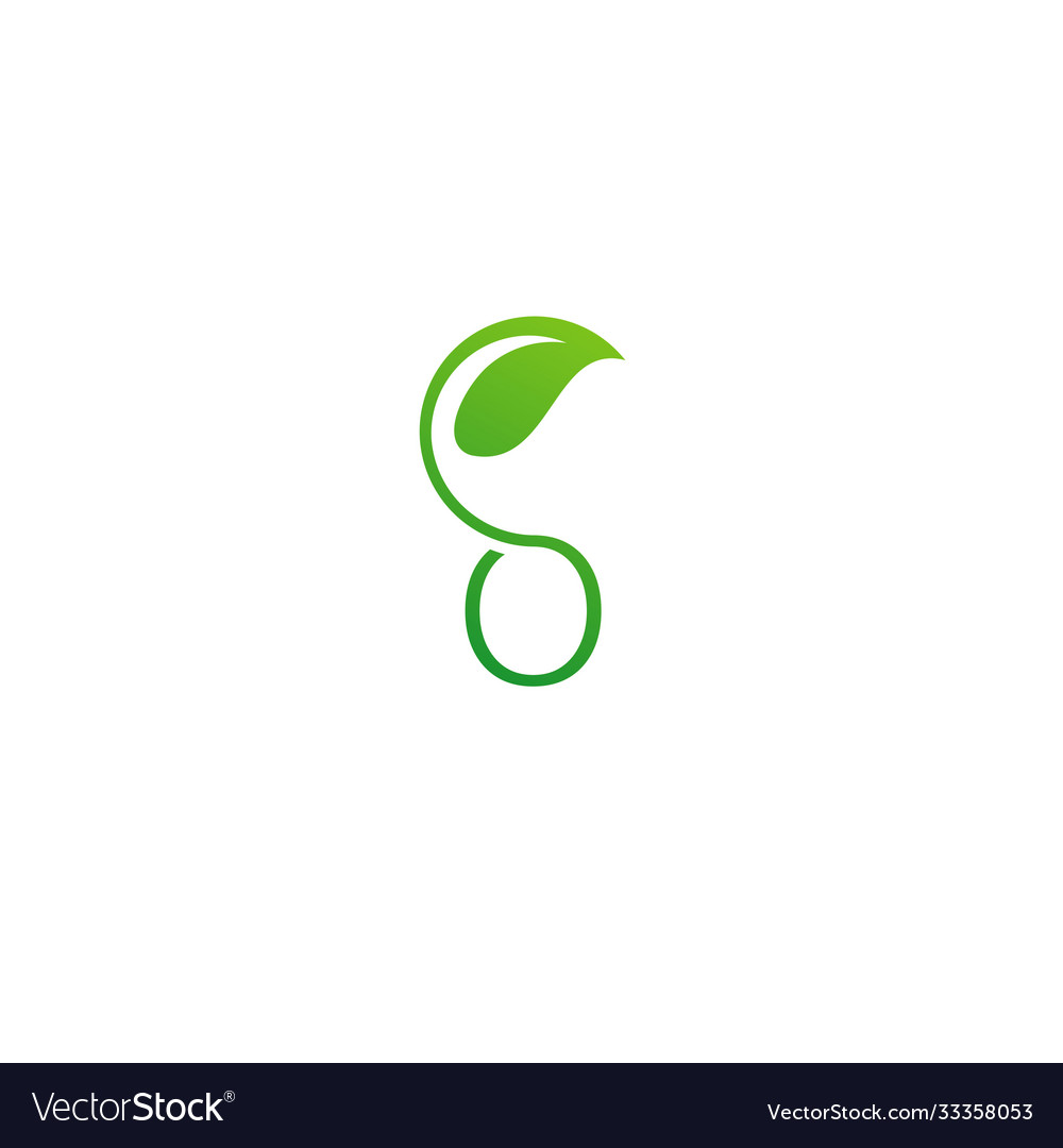 Letter o nature logo with leaf symbol