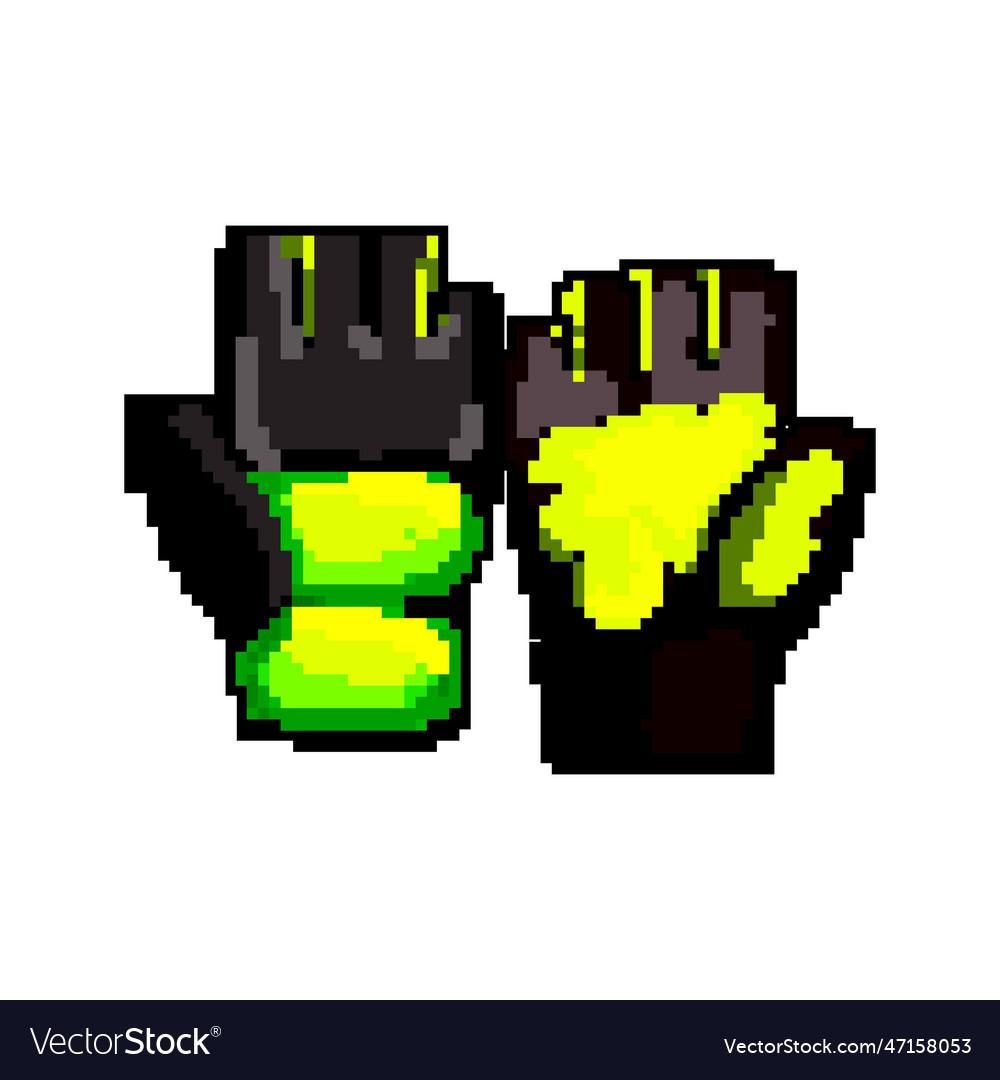 Lifting Fitness Handschuhe Spiel Pixel Kunst vector image Lifting Fitness Handschuhe Spiel Pixel Kunst