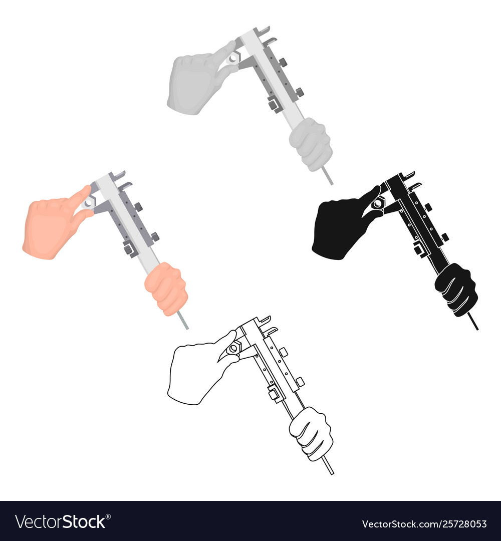 Manipulation with calipers measuring instrument