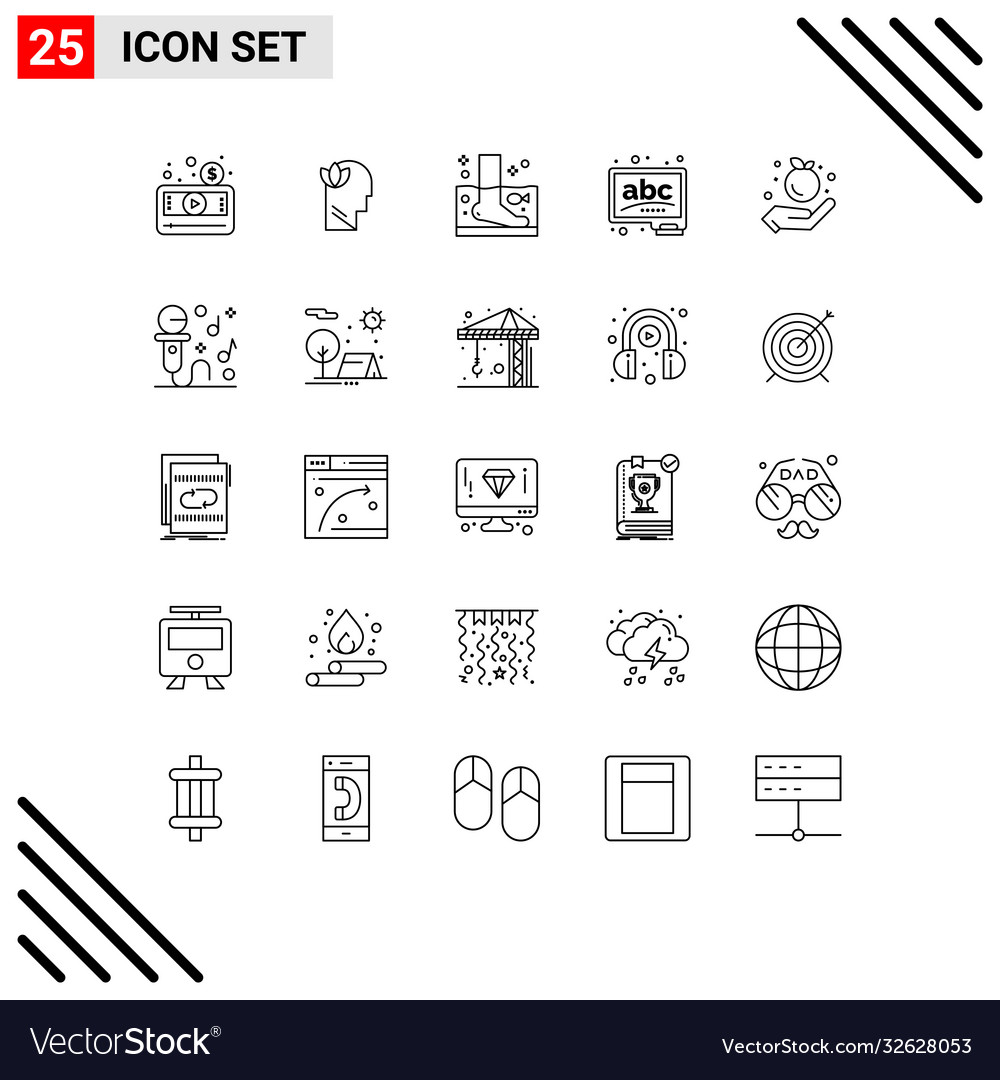 Modern set 25 lines and symbols such as learn