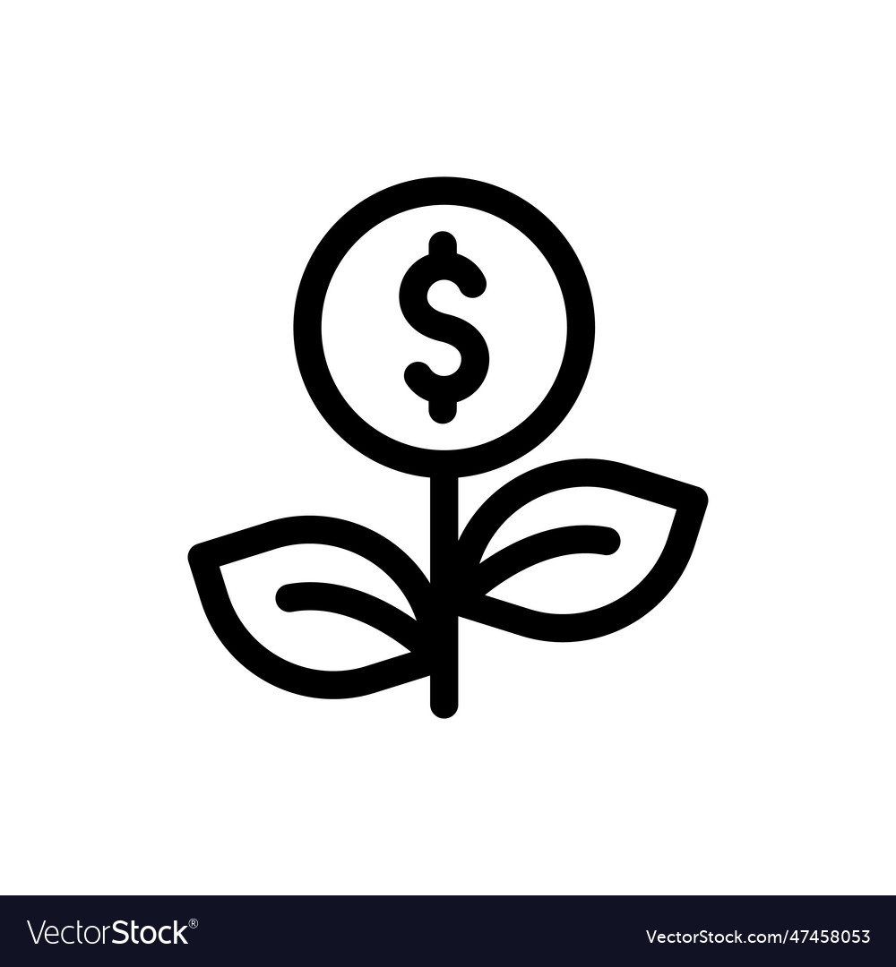 Money Tree Plant Logo Icon With Coin Dollar Vector Image