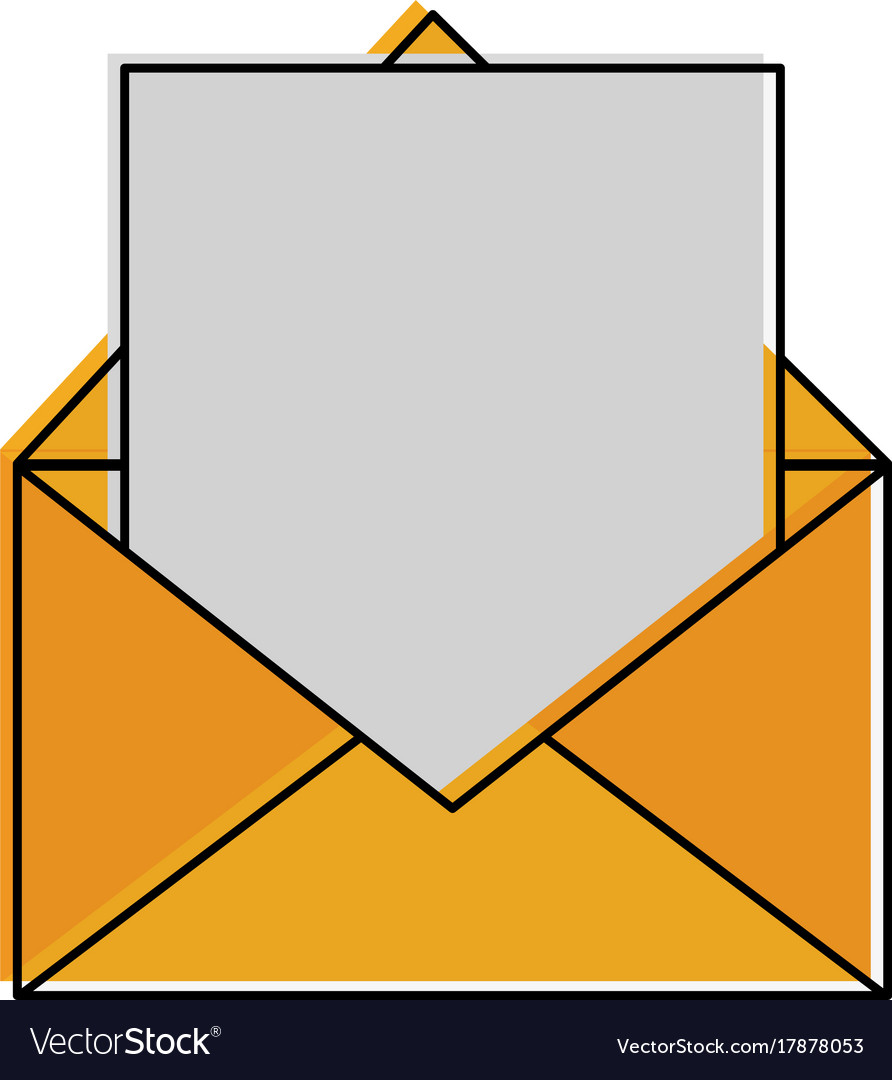 Open message envelope with outcoming document icon