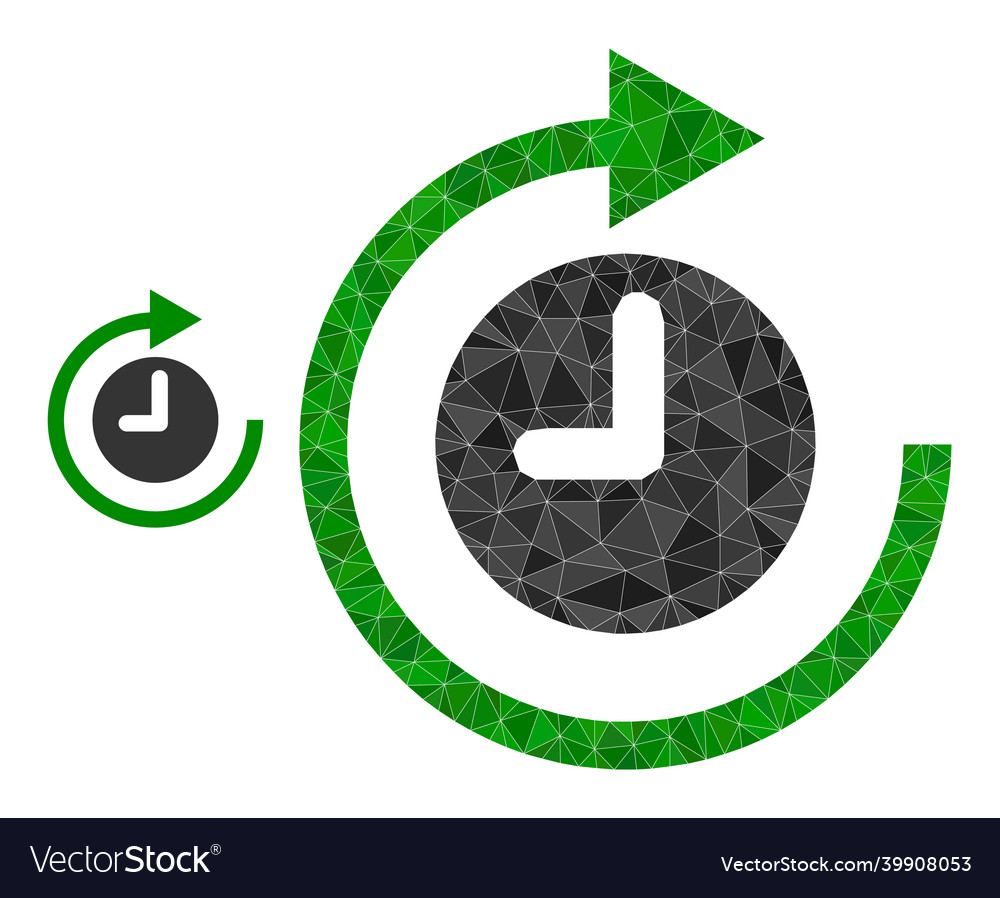 Polygonal clockwise rotation icon vector image Polygonal clockwise rotation icon