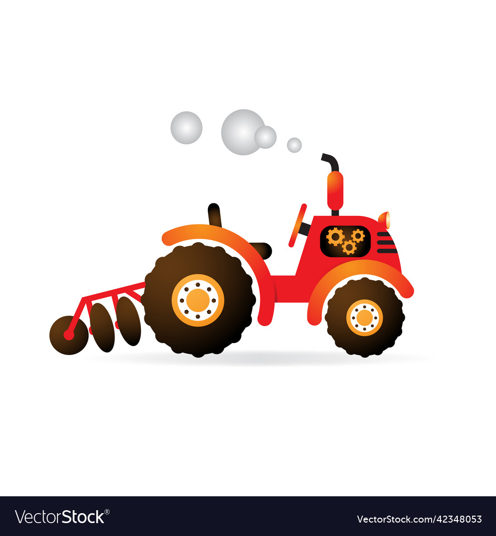 Red tractor Royalty Free Vector Image - VectorStock