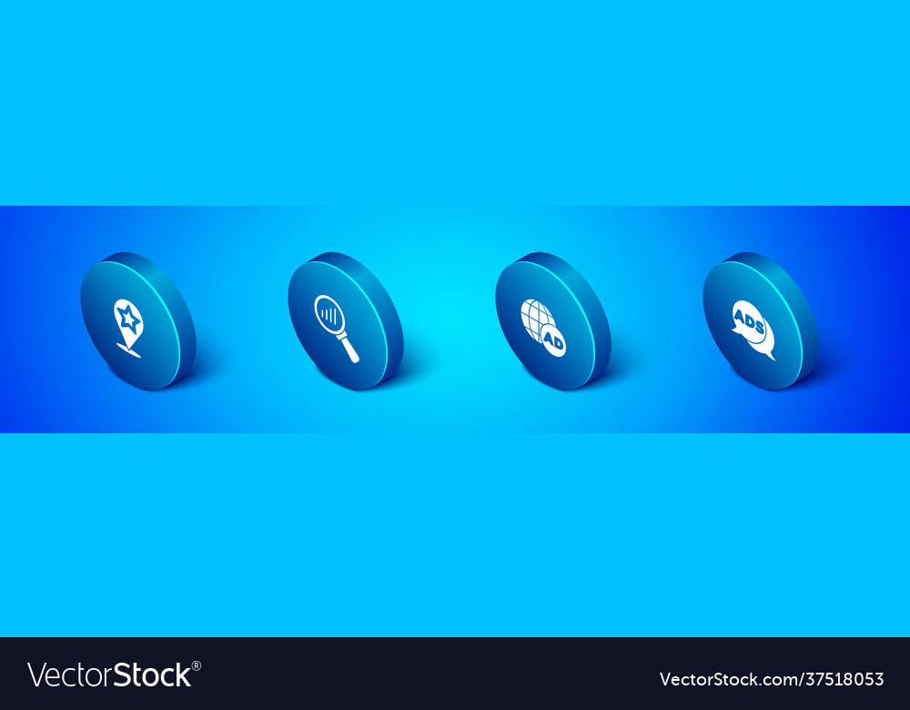Set isometric map pointer with star advertising