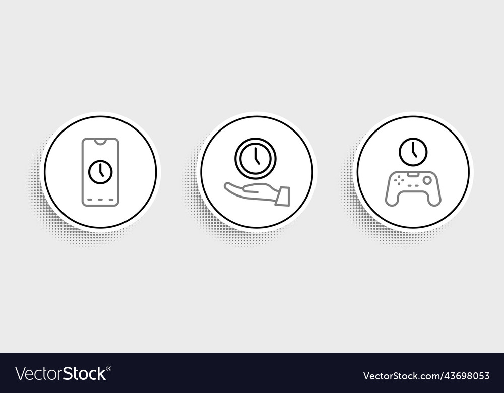 Set line gamepad of time alarm clock app mobile