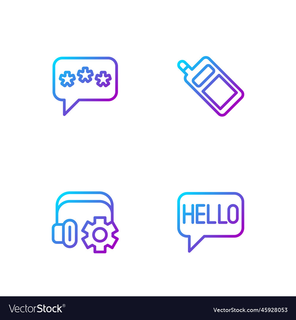 Set line hello in different languages vector image Set line hello in different languages