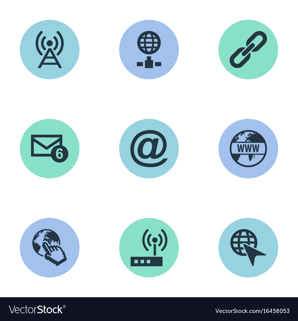 Set of simple network icons