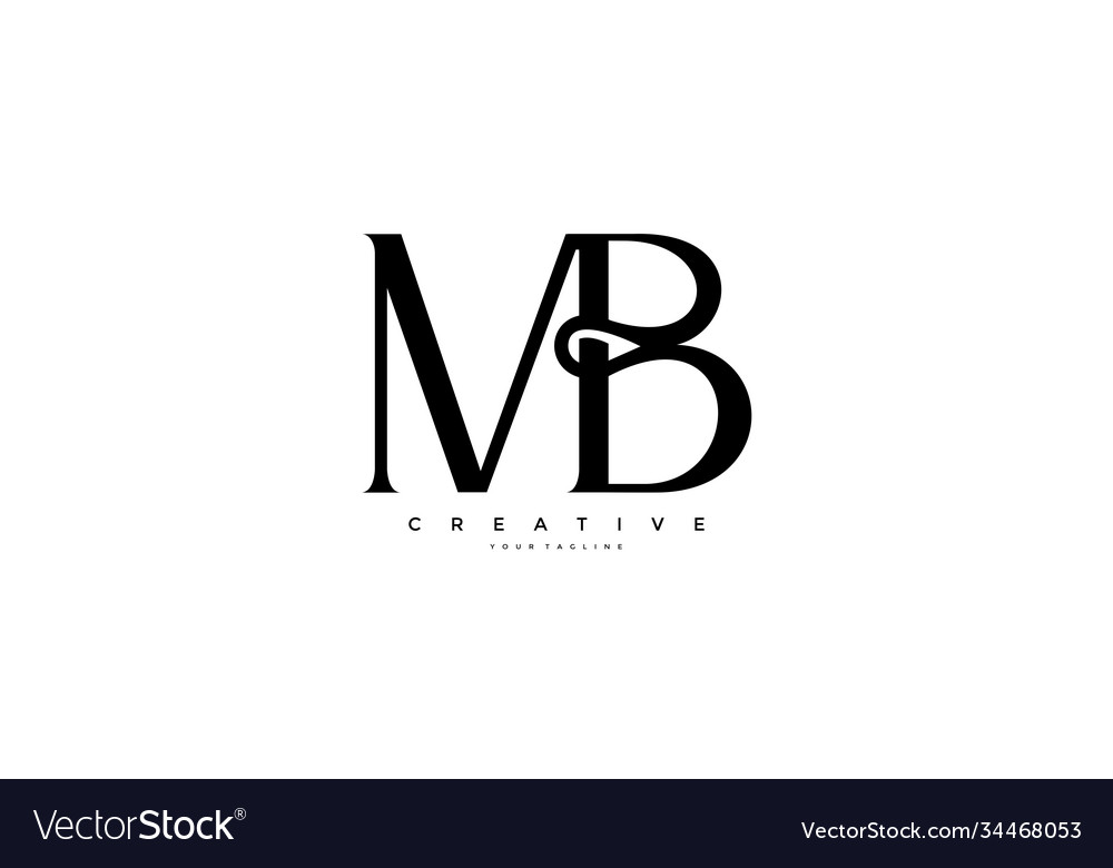 Simple Letter Mb Monogram Stylish Type Design Logo