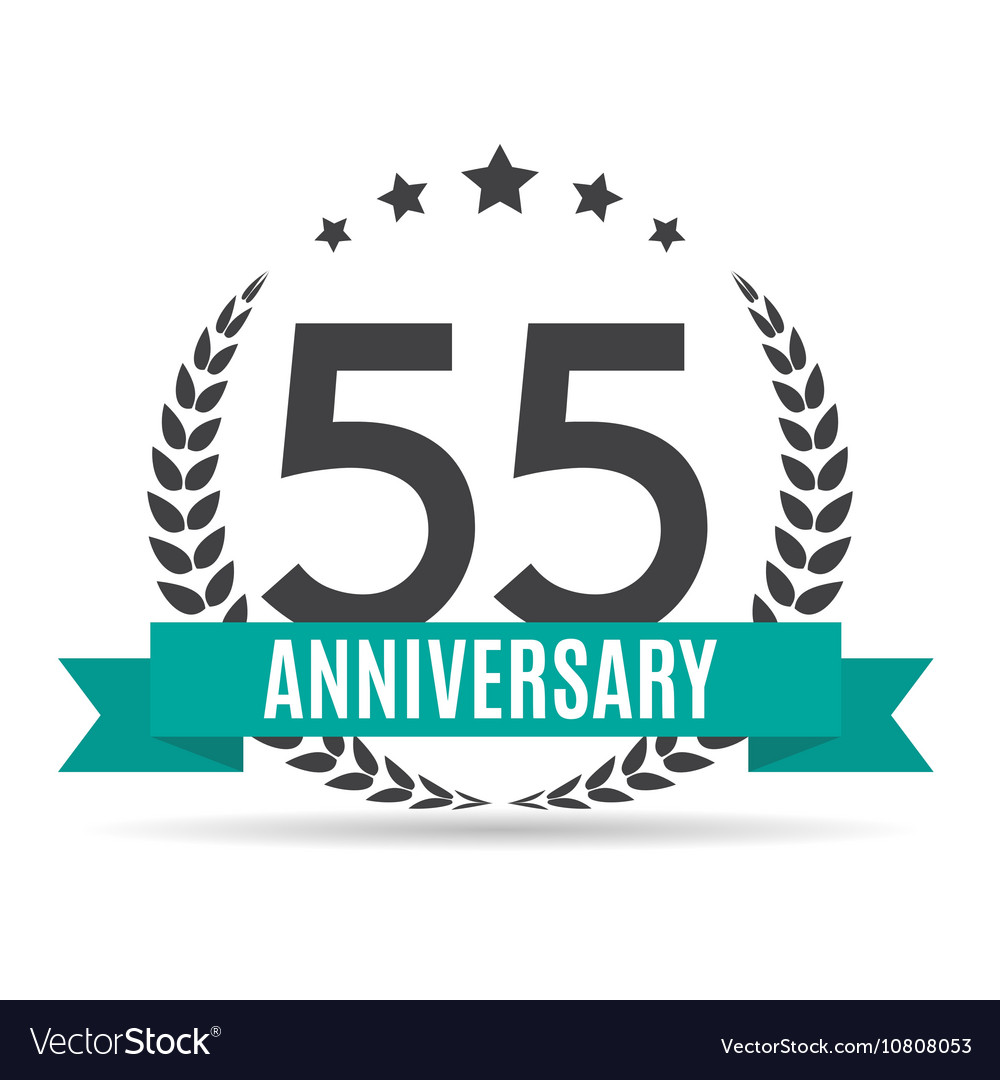 Template logo 55 years anniversary