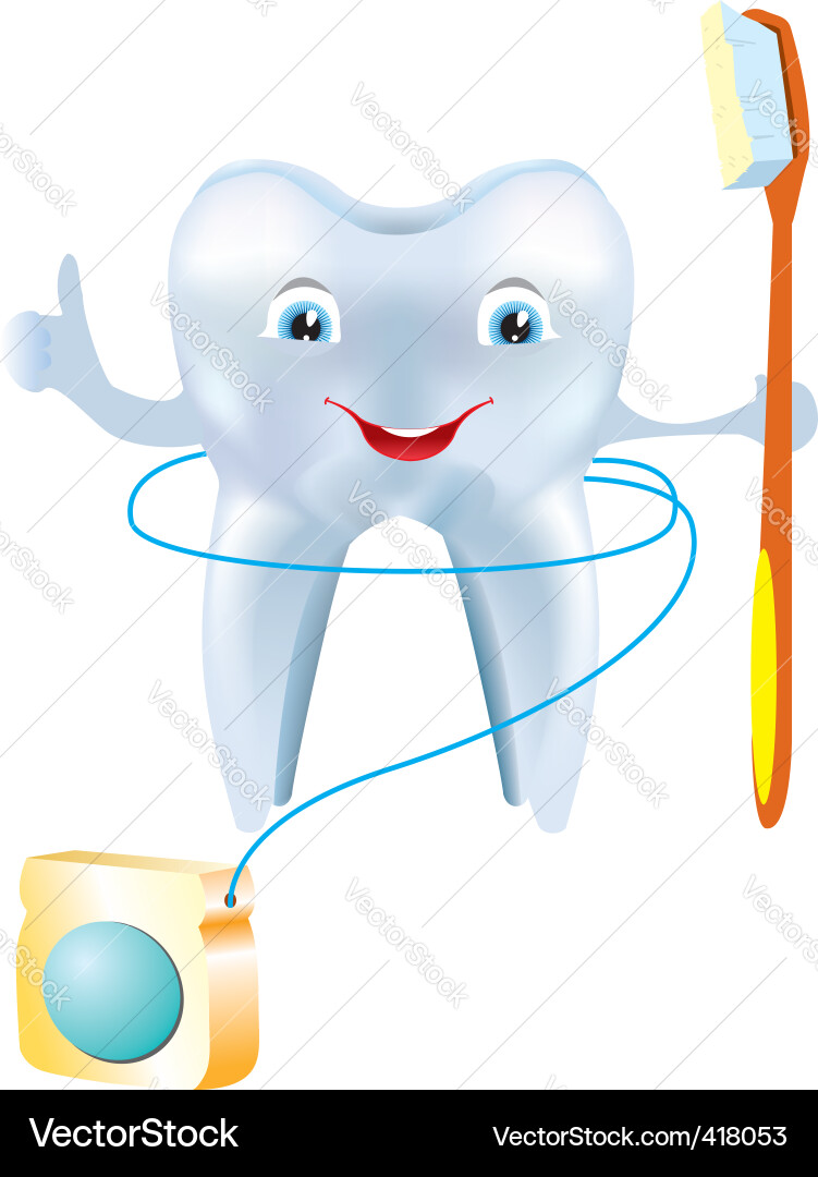Tooth floss Royalty Free Vector Image - VectorStock