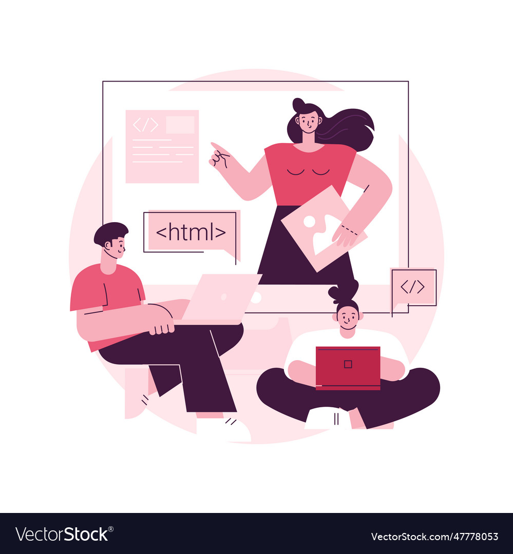 Web development courses abstract concept vector image Web development courses abstract concept