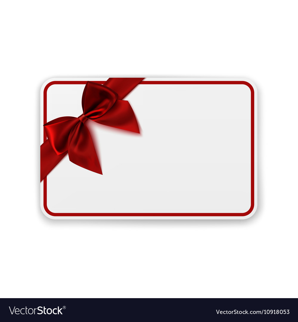 White blank gift card template Royalty Free Vector Image