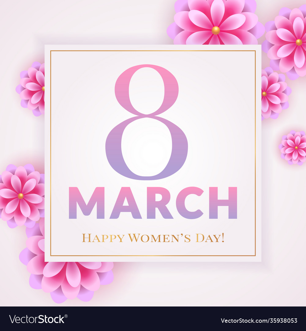 Womens day greeting card Royalty Free Vector Image