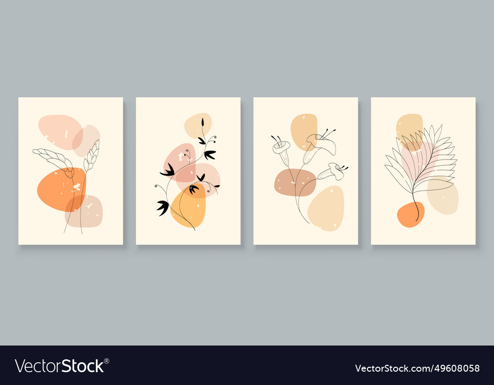 Abstract botanical organic art set Royalty Free Vector Image