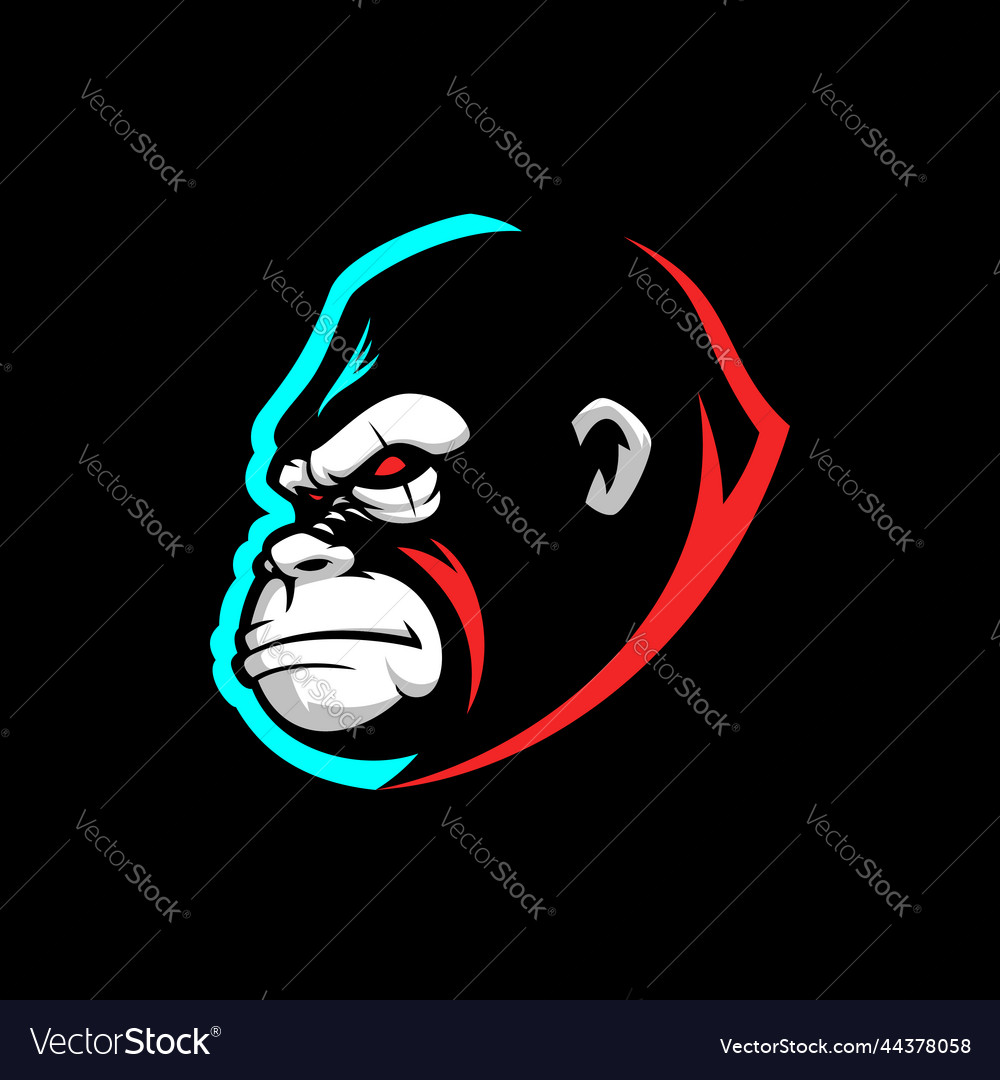 Angry gorilla mascot esport emblem logo Vector Image Angry gorilla mascot esport emblem logo
