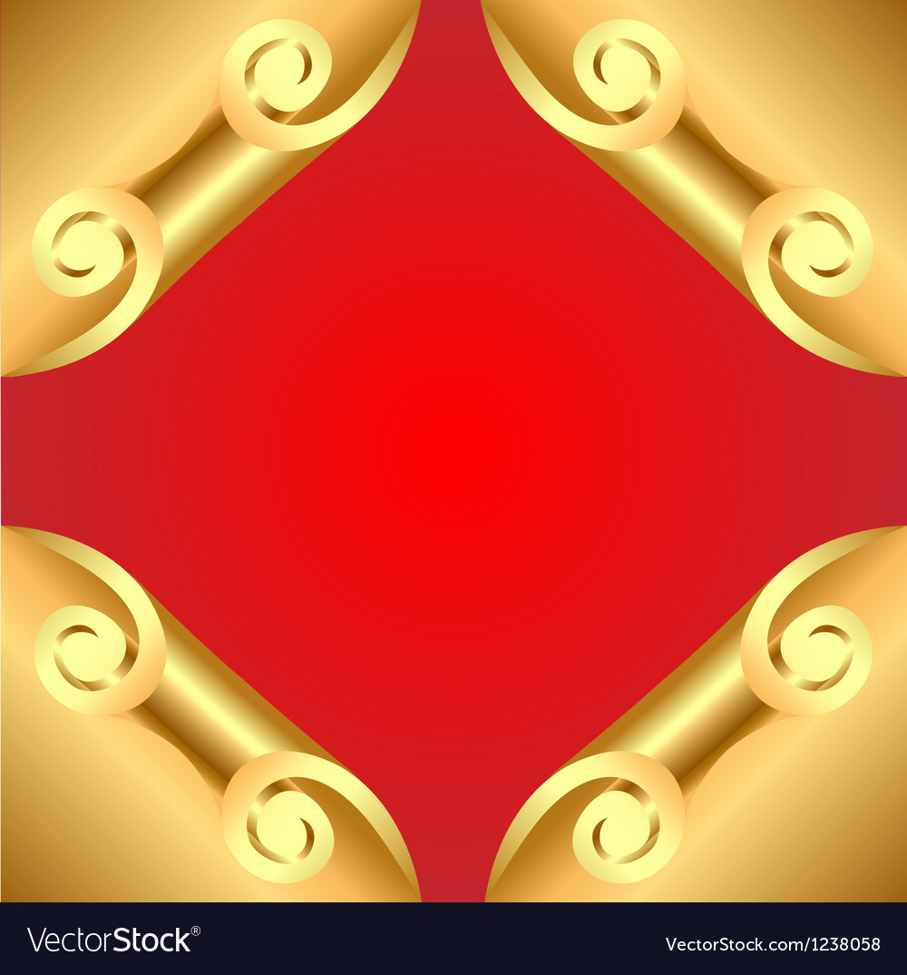 Background with corners curl of gold