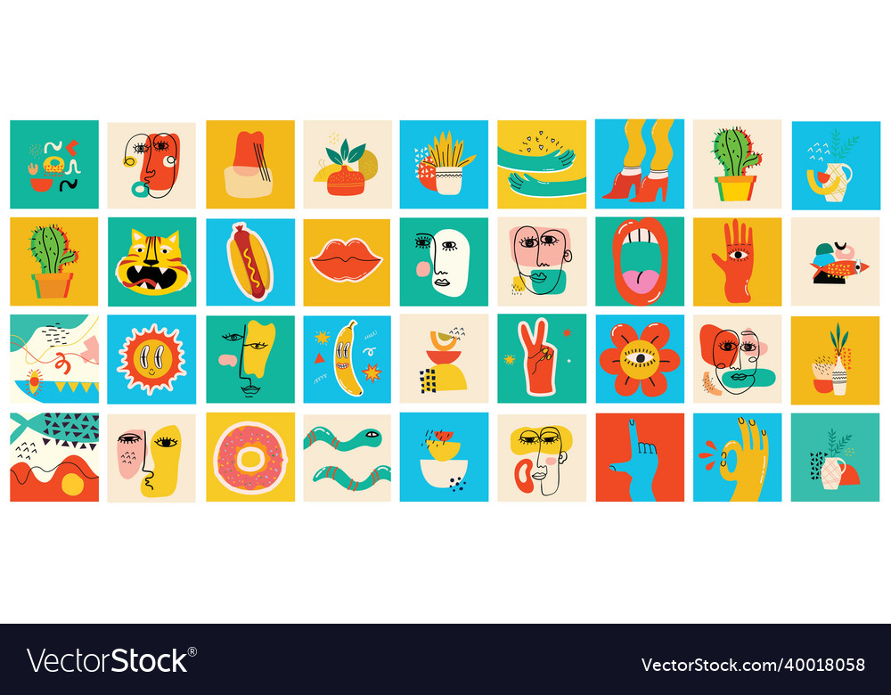 Big set of different colored vector image Big set of different colored