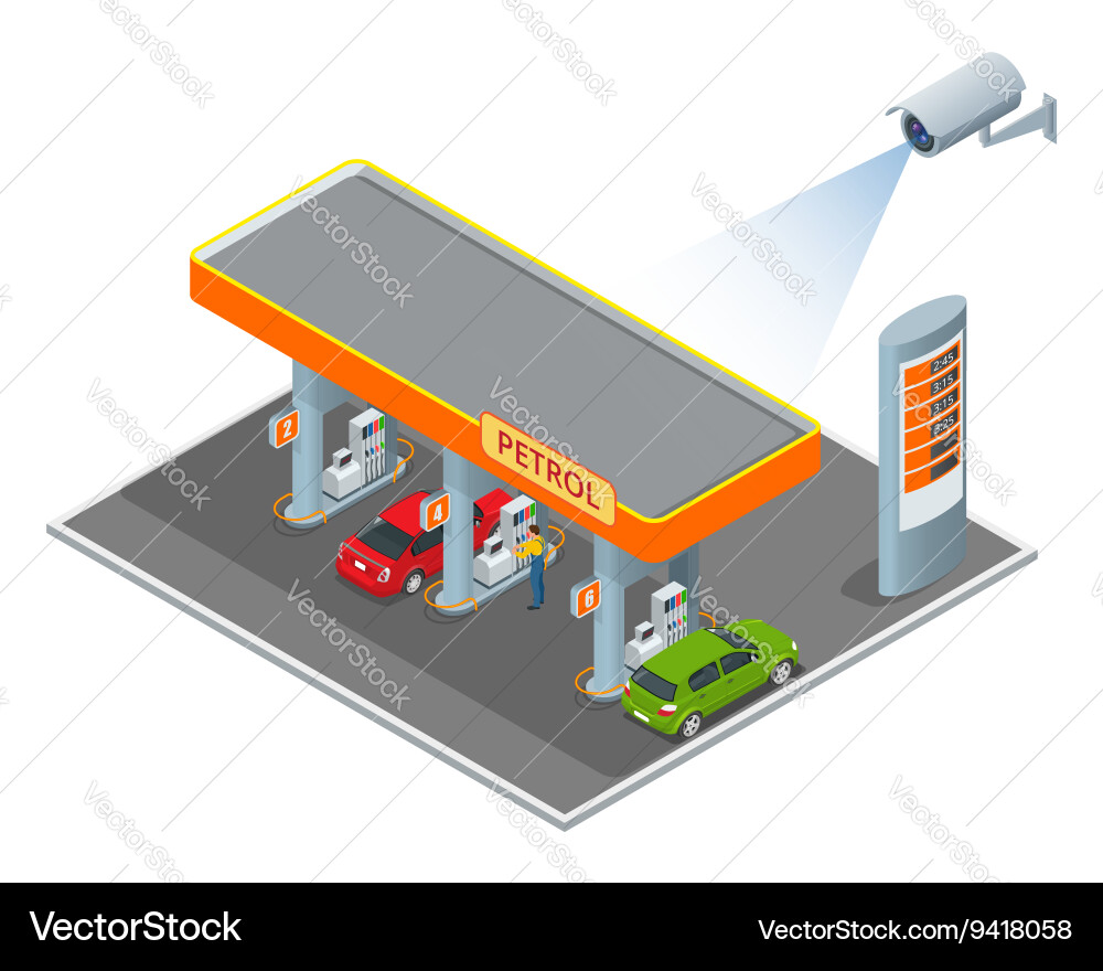 Cctv security camera on isometric Royalty Free Vector Image