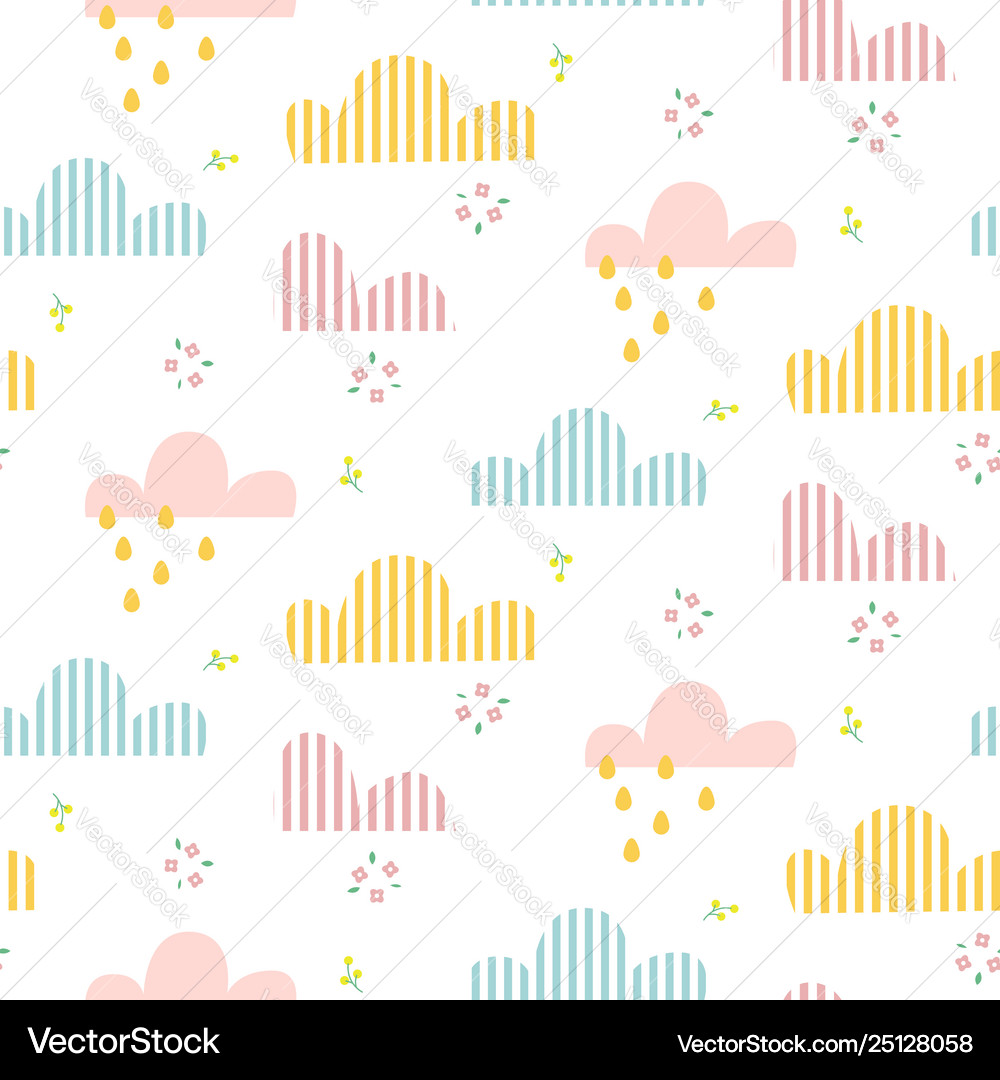Cloud pattern cute sky seamless background Vector Image
