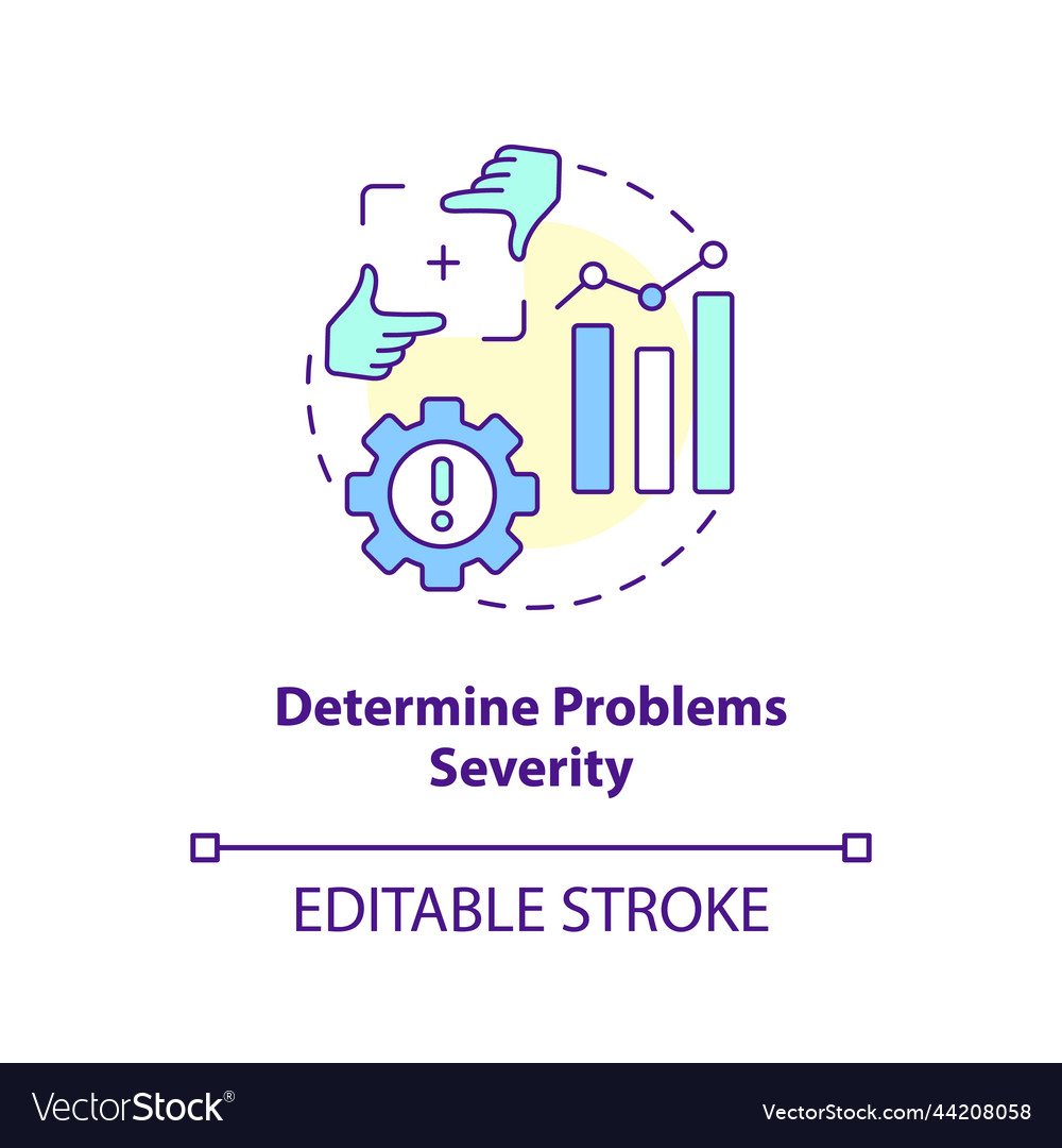 Determine problems severity concept icon vector image Determine problems severity concept icon
