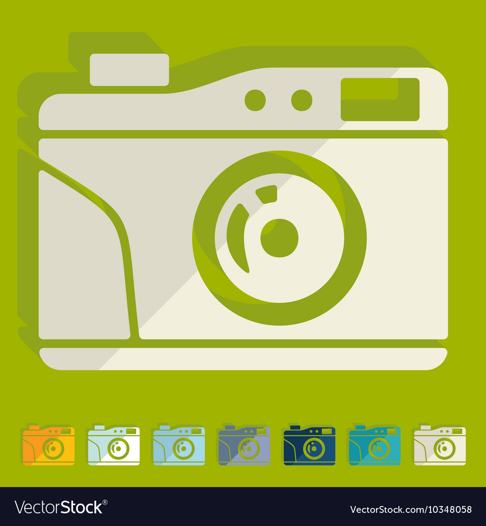 Flat design old photocamera