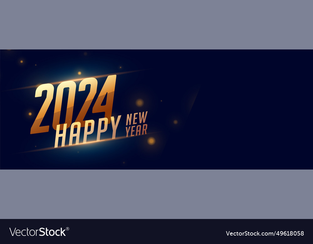 Happy new year 2024 greeting wallpaper with shiny Vector Image