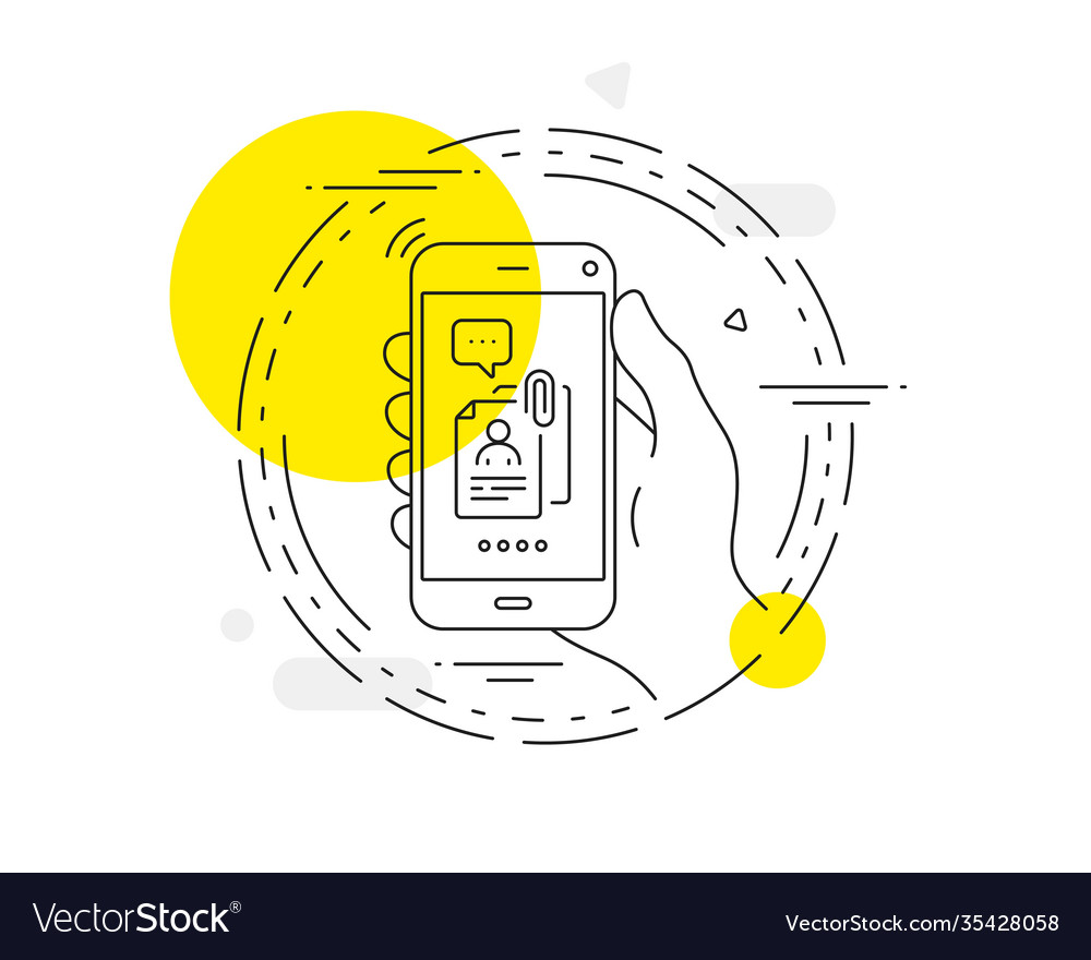 Interview documents line icon cv file attachment vector image Interview documents line icon cv file attachment