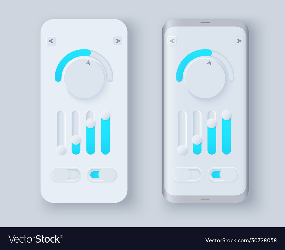Neumorph ui kit on device screen