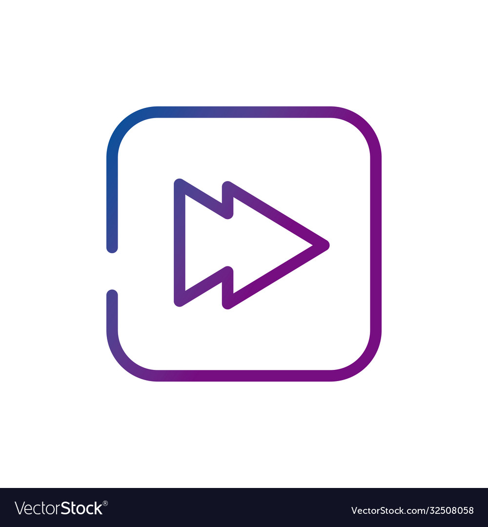 Next video content button gradient style icon vector image Next video content button gradient style icon