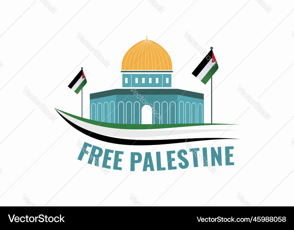 Palestine independence day save gaza Royalty Free Vector