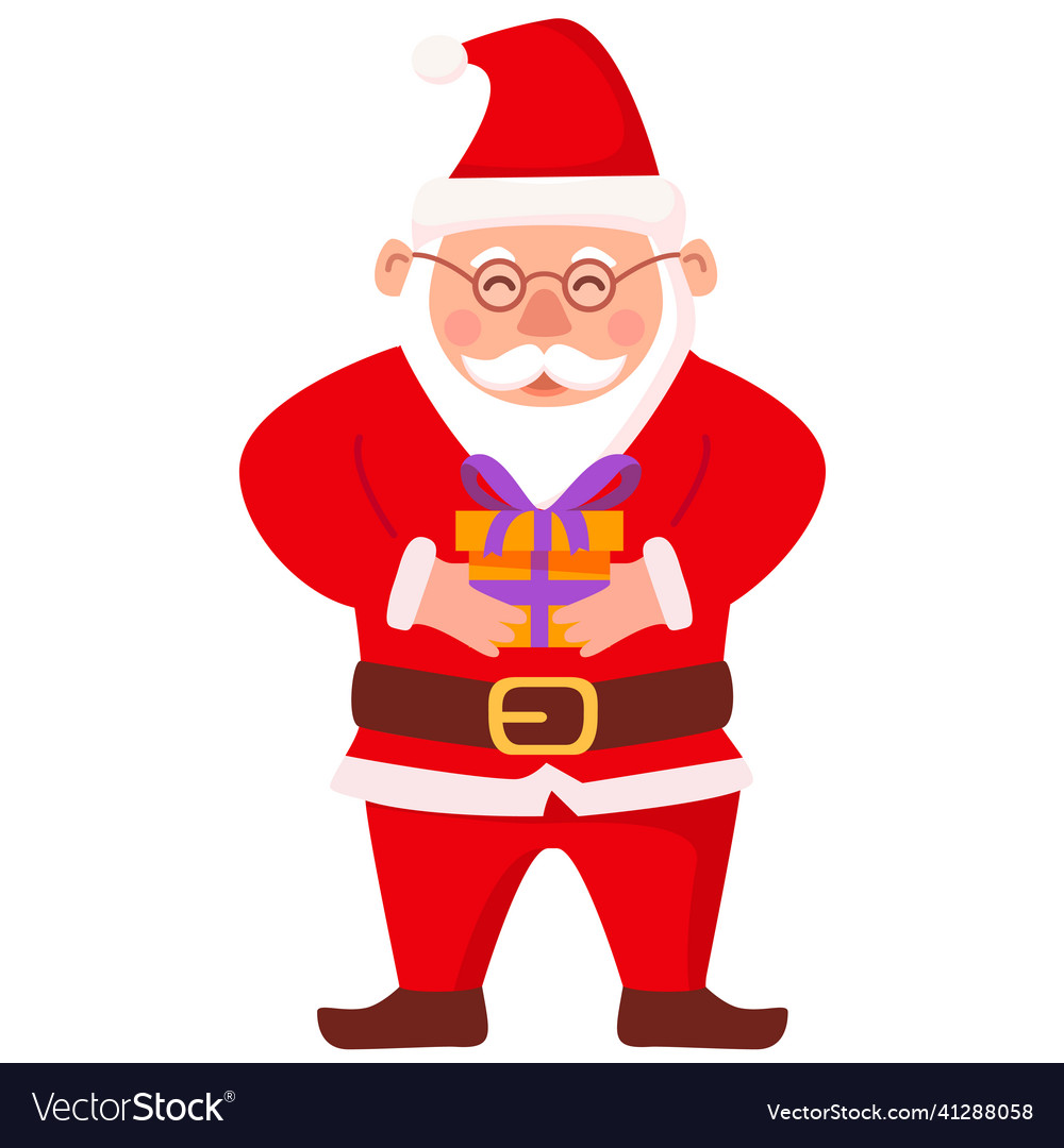 Santa claus holding a presentchristmas giftmerry