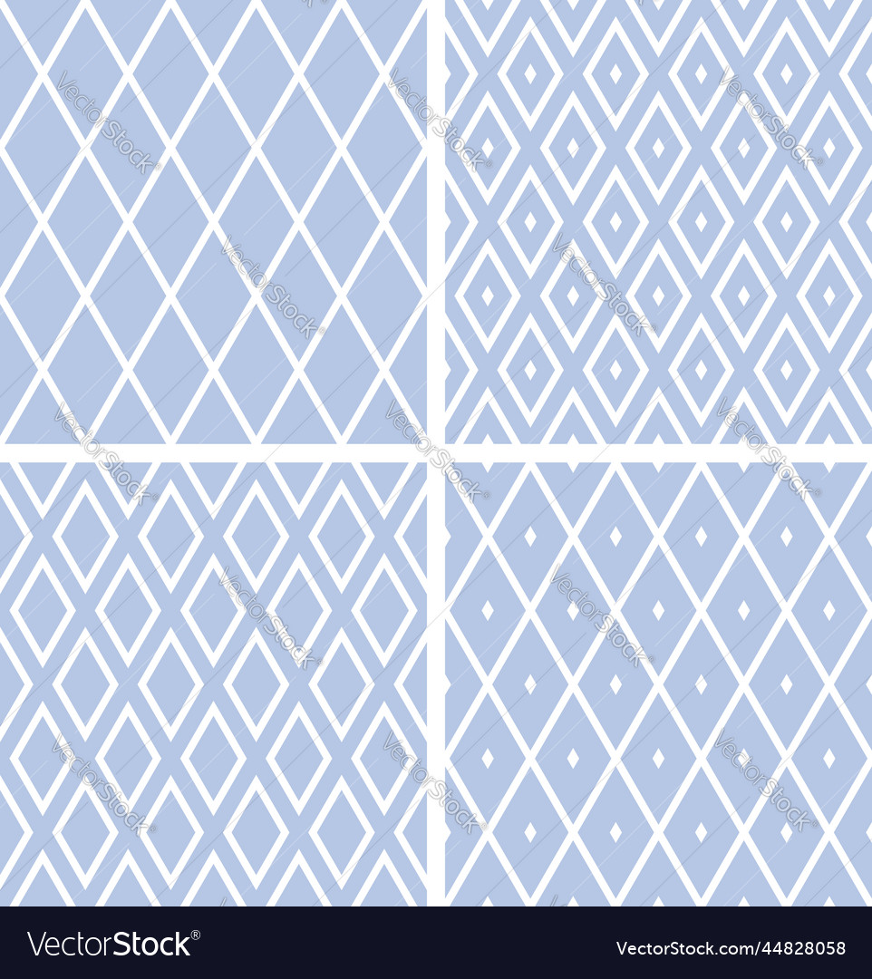 Seamless Diamonds Patterns Set Royalty Free Vector Image